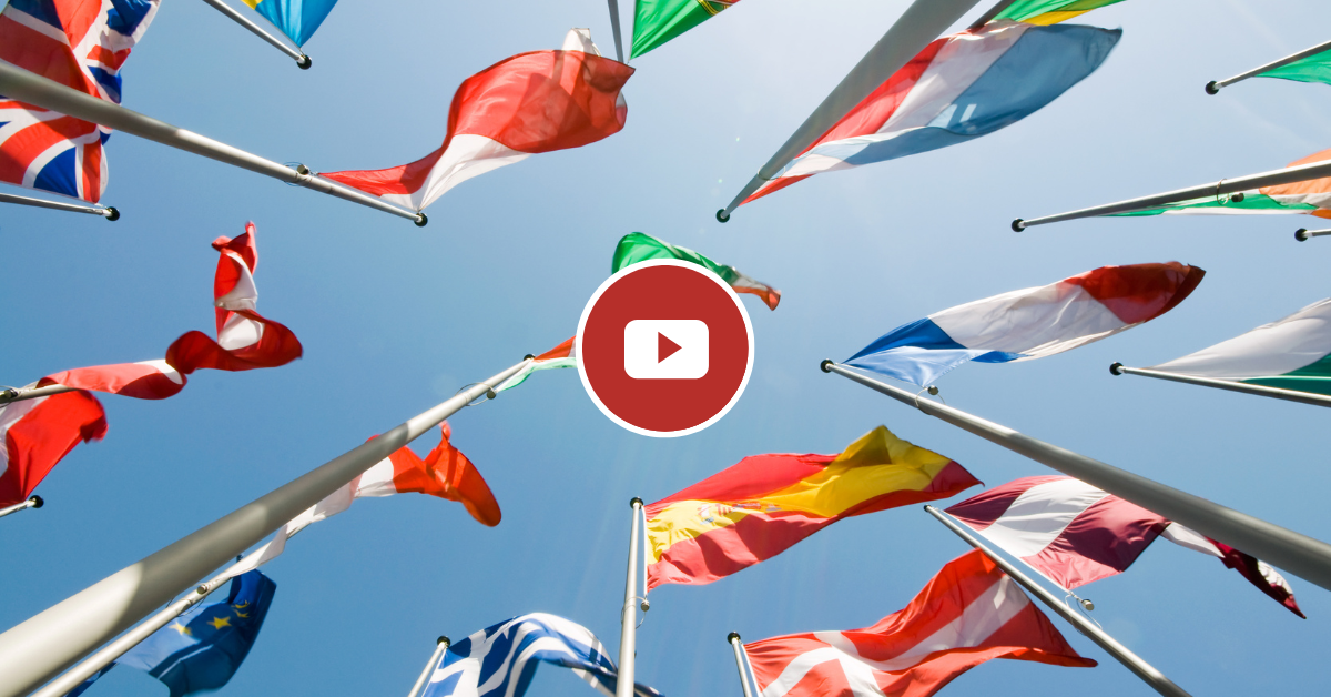 flags from many countries- china's new world order